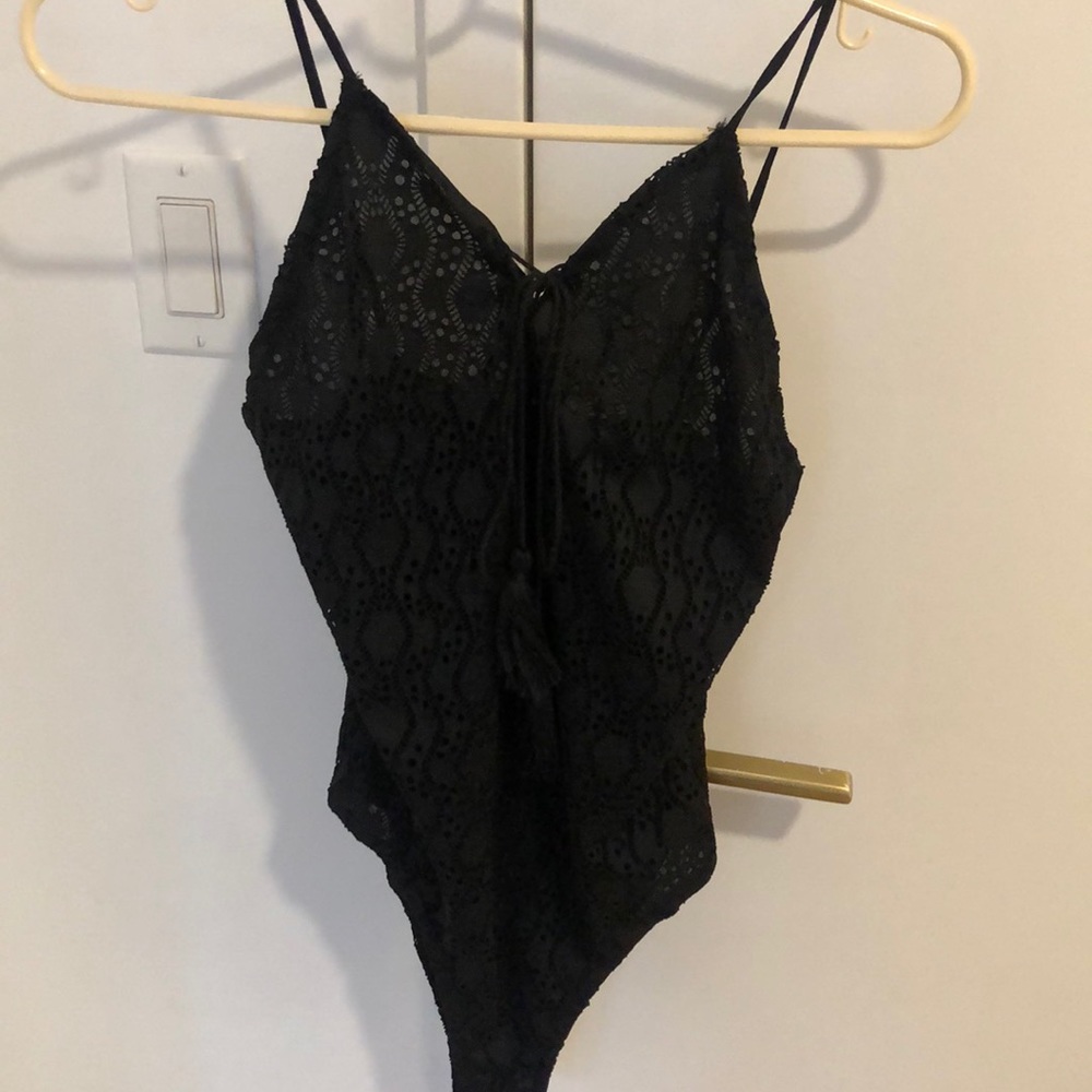 Black Crochet Body Suit